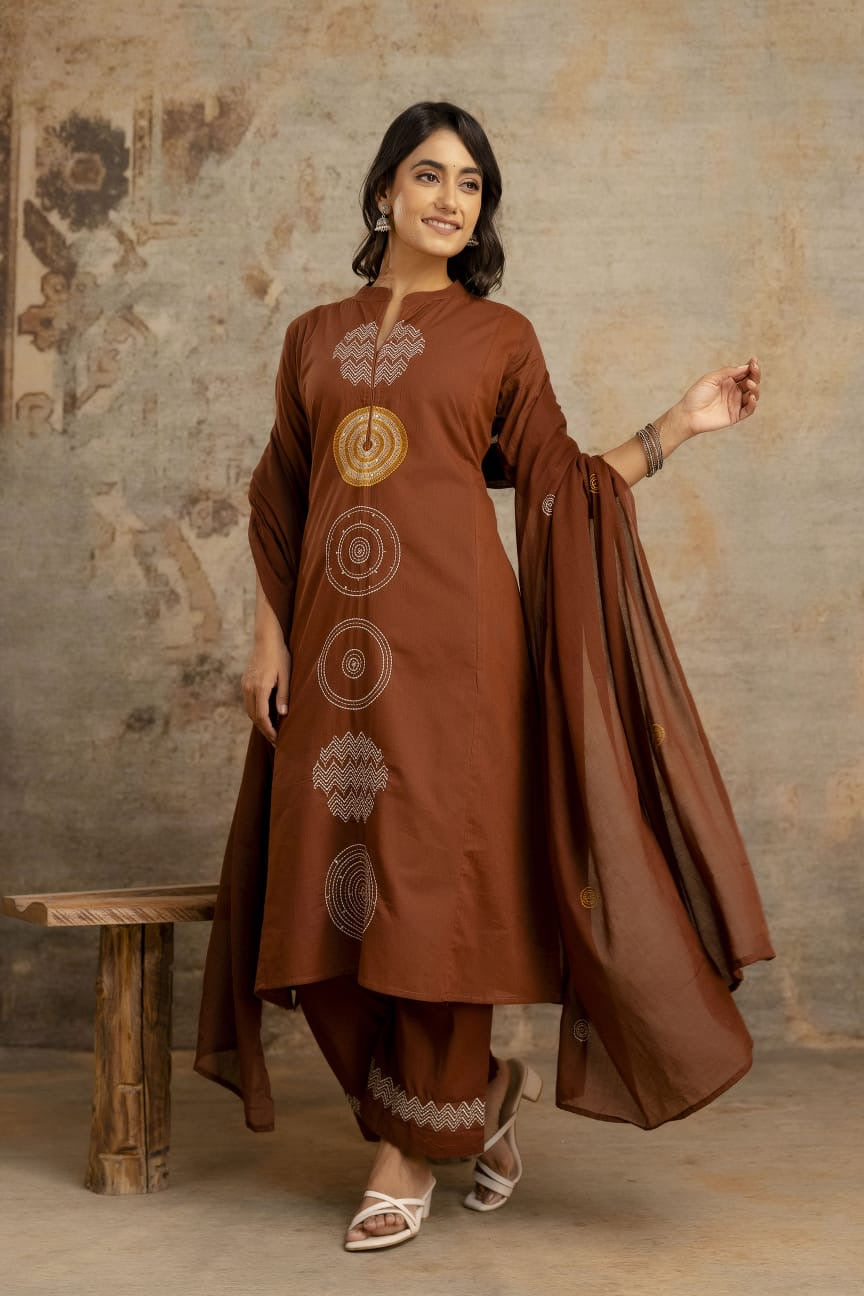 Cotton silly kurti Palazzo suit.