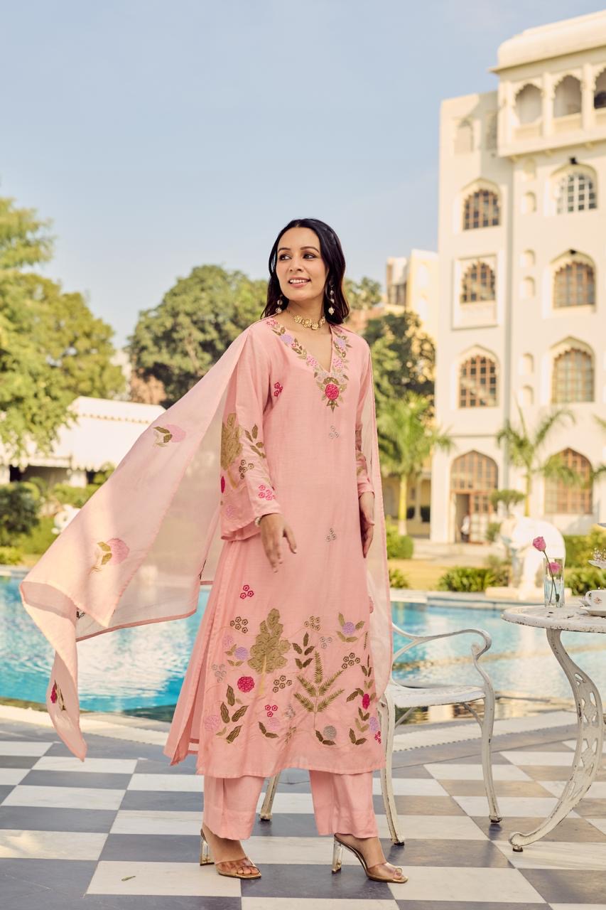 Mul chanderi elegance premium suit