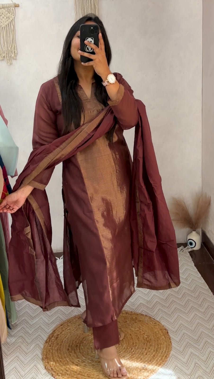 Mul Chanderi Tissue lurex Graceful Elegance Suit.