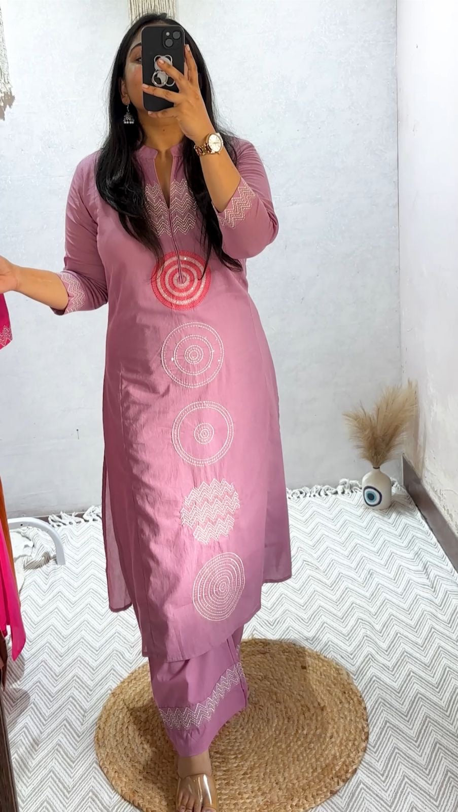 Cotton silly kurti Palazzo suit.