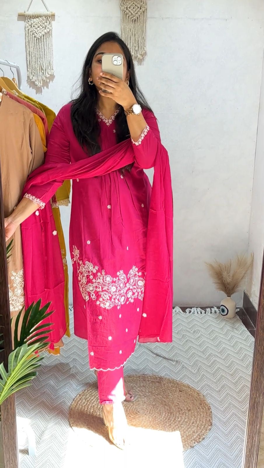 Cotton Thread Work Suit