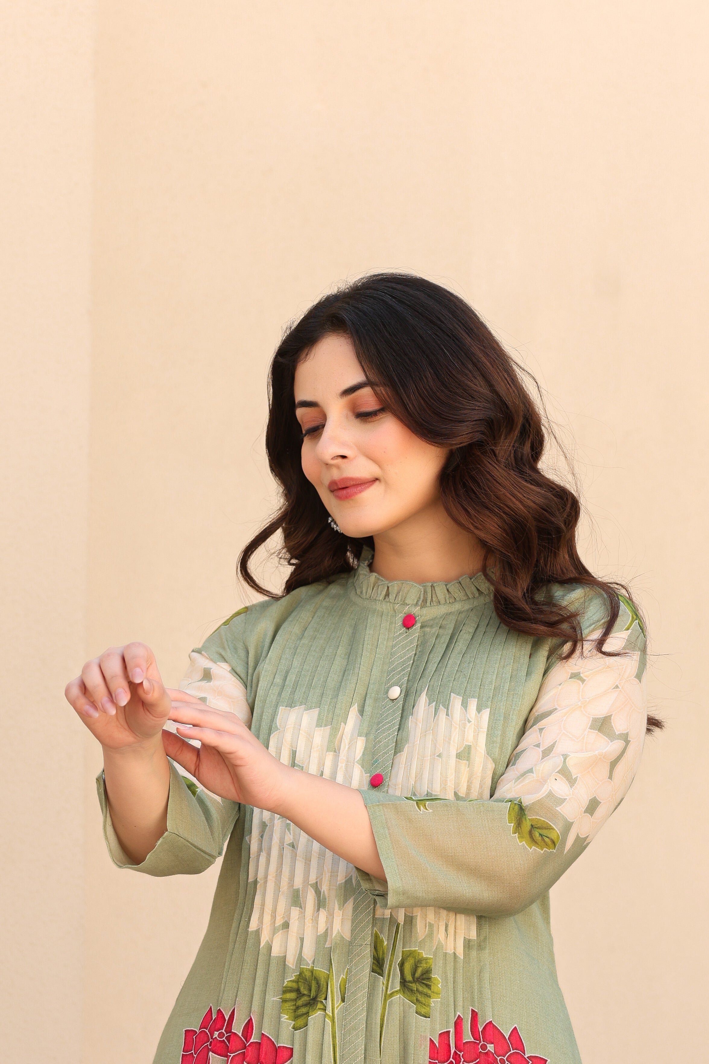 Elegant cotton 2 piece suit