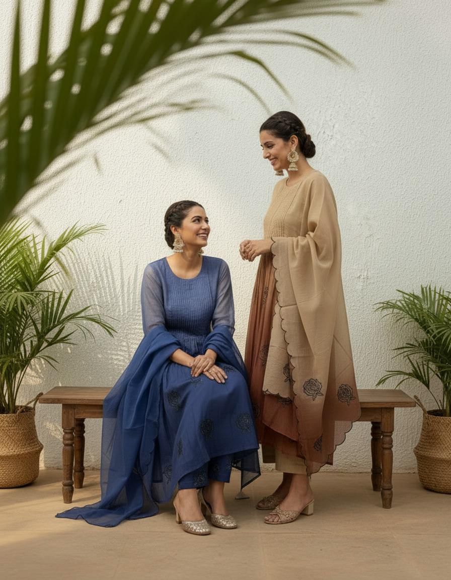 Ruhani Hues Mul Chanderi Suit Sets