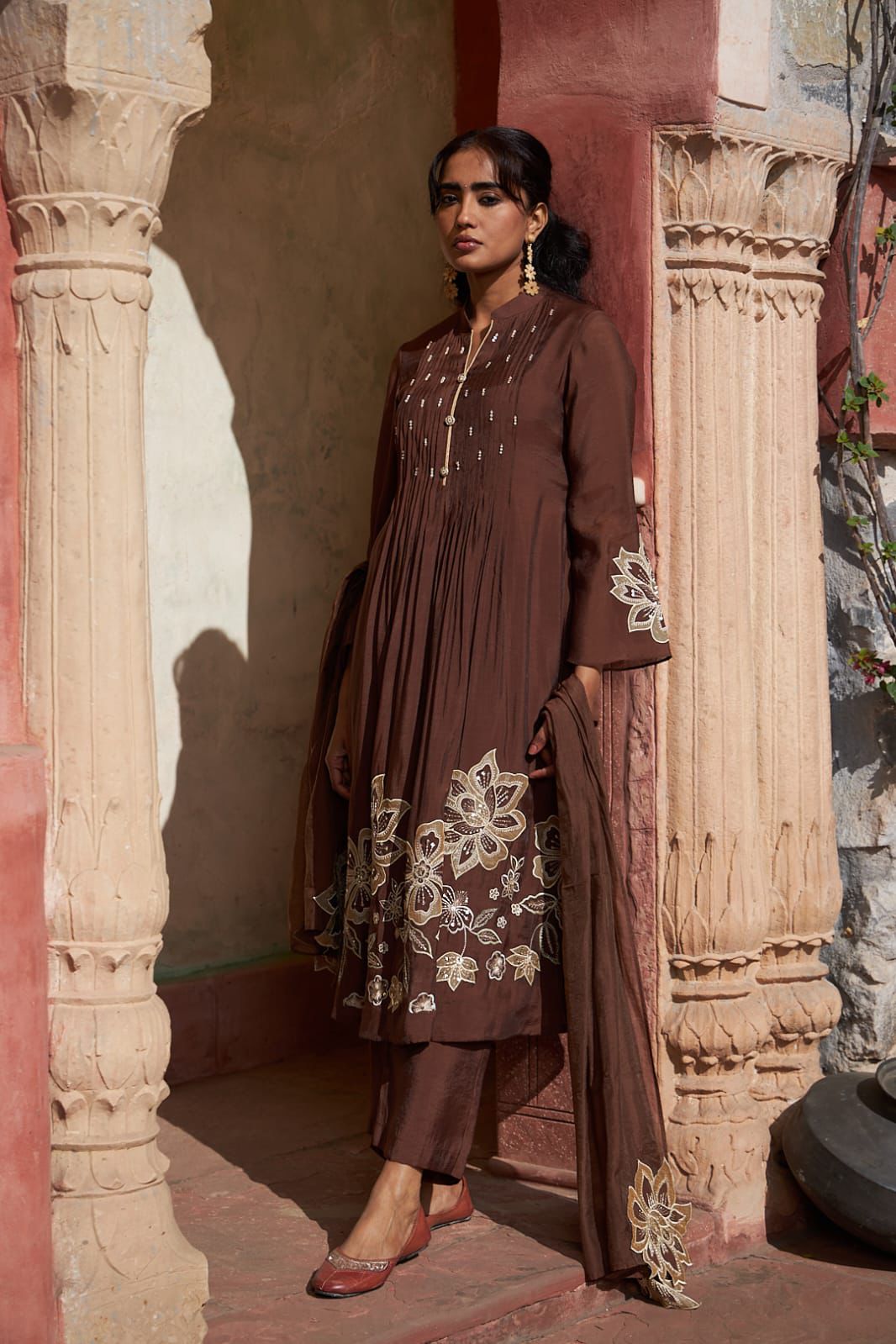 Saanjh Pushp Mul Chanderi Set