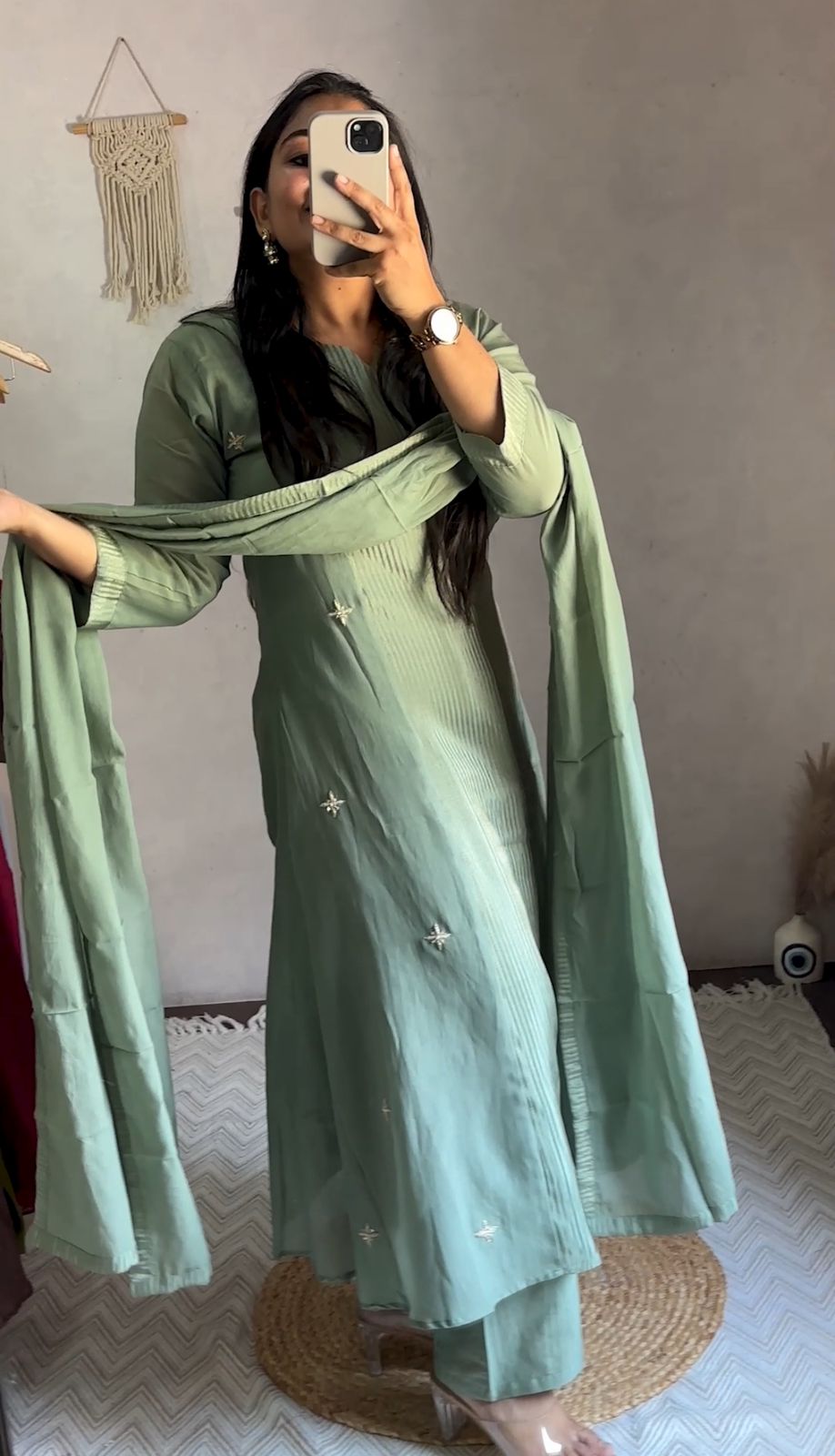 Noorika Handwork Mul Chanderi Set