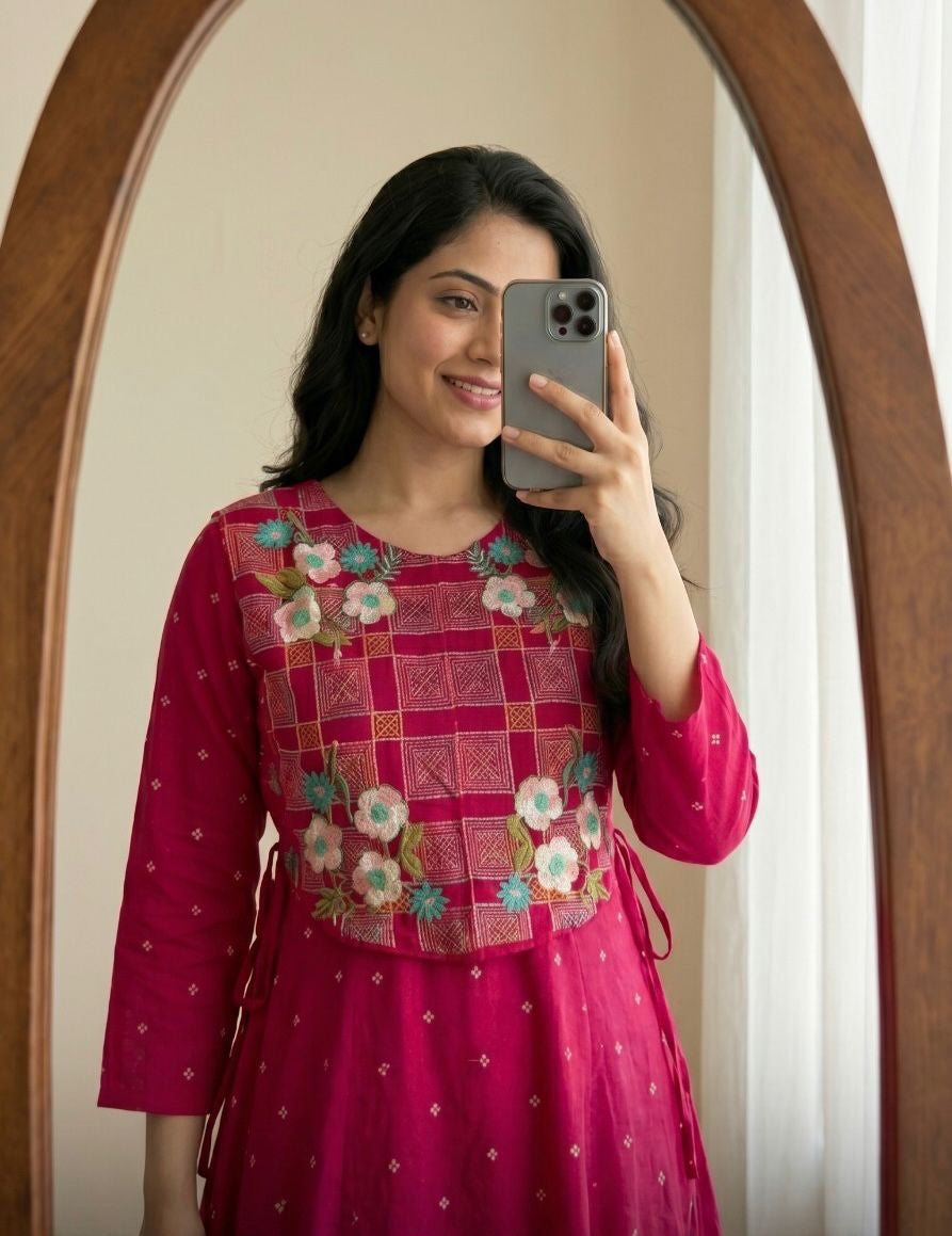 Blossom Mul Chanderi Jacket Set