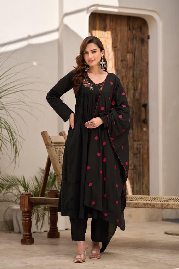 Phoolkari Cotton Suit Sets