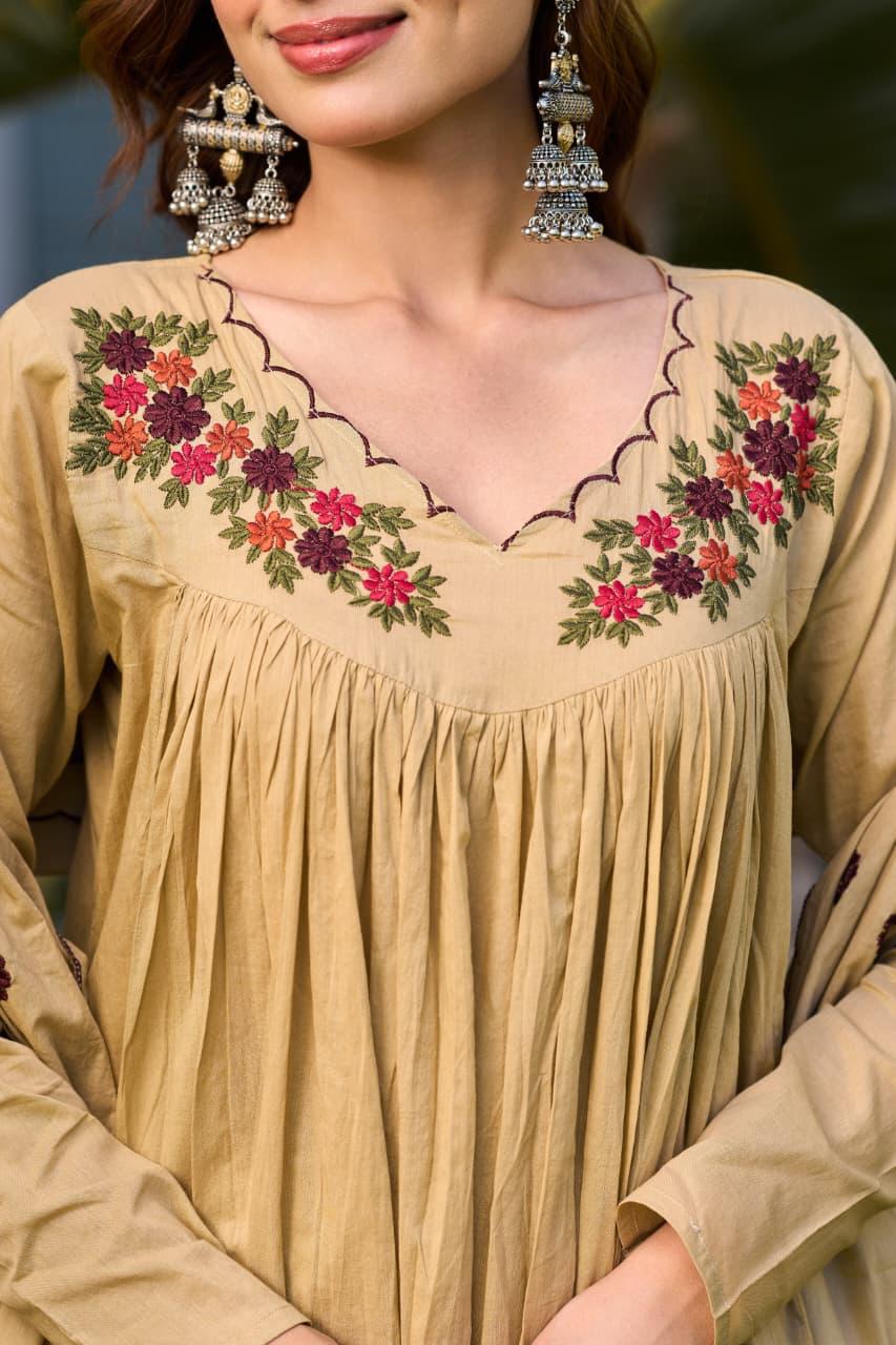 Phoolkari Cotton Suit Sets