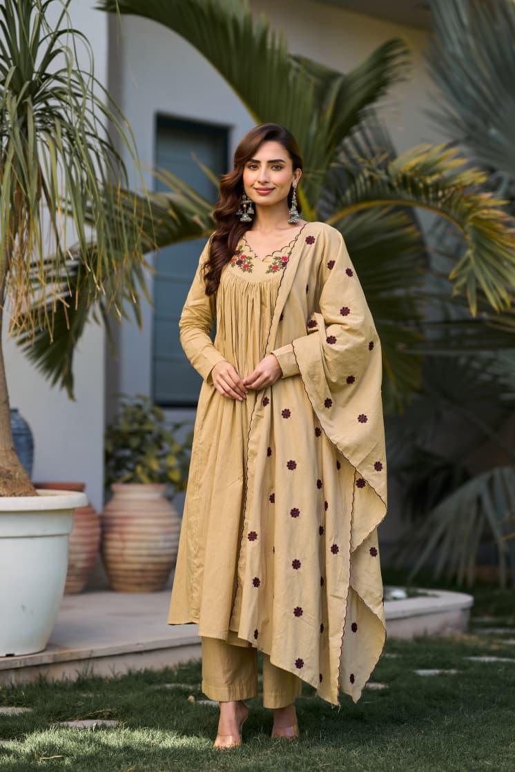 Phoolkari Cotton Suit Sets
