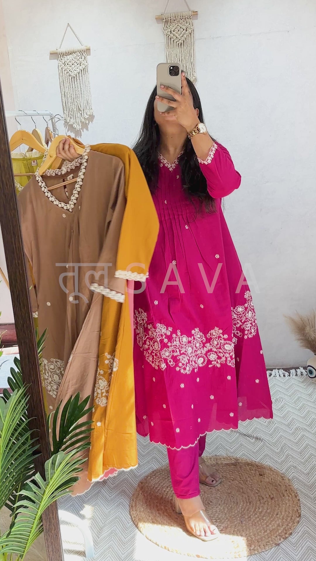 Cotton Thread Work Suit