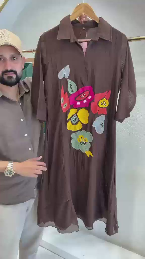 Aabroo Floral Mul Chanderi Co-ord Sets