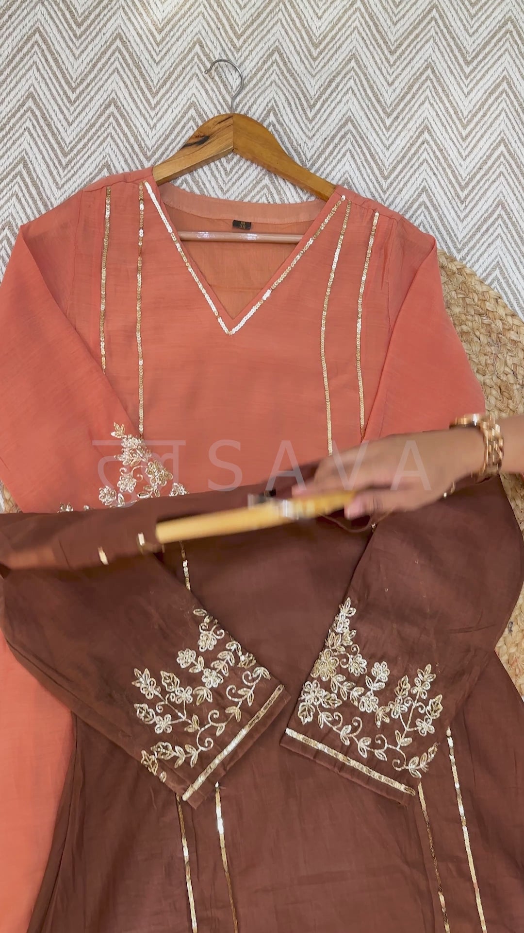 Mul Chanderi Suit Hand Work Suit