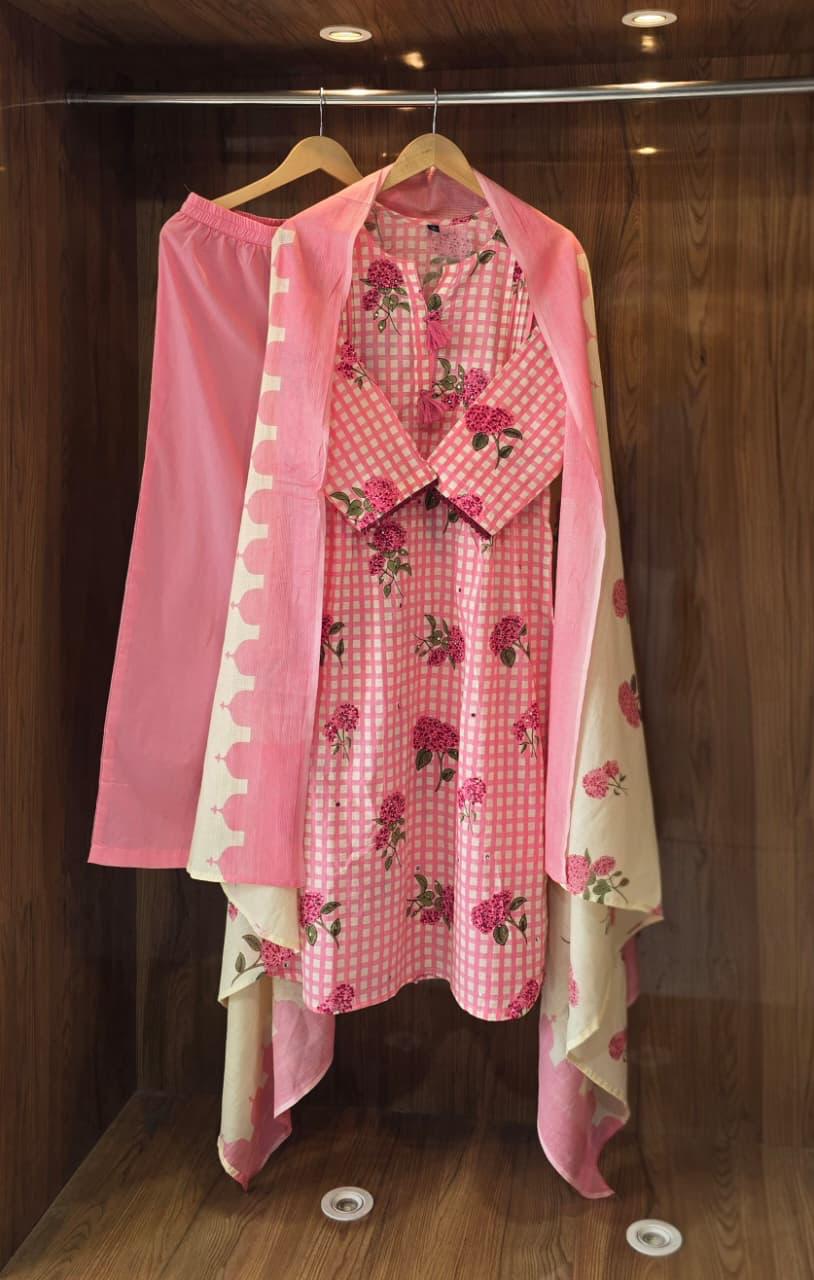 Rosalie Checks Cotton Suit Sets