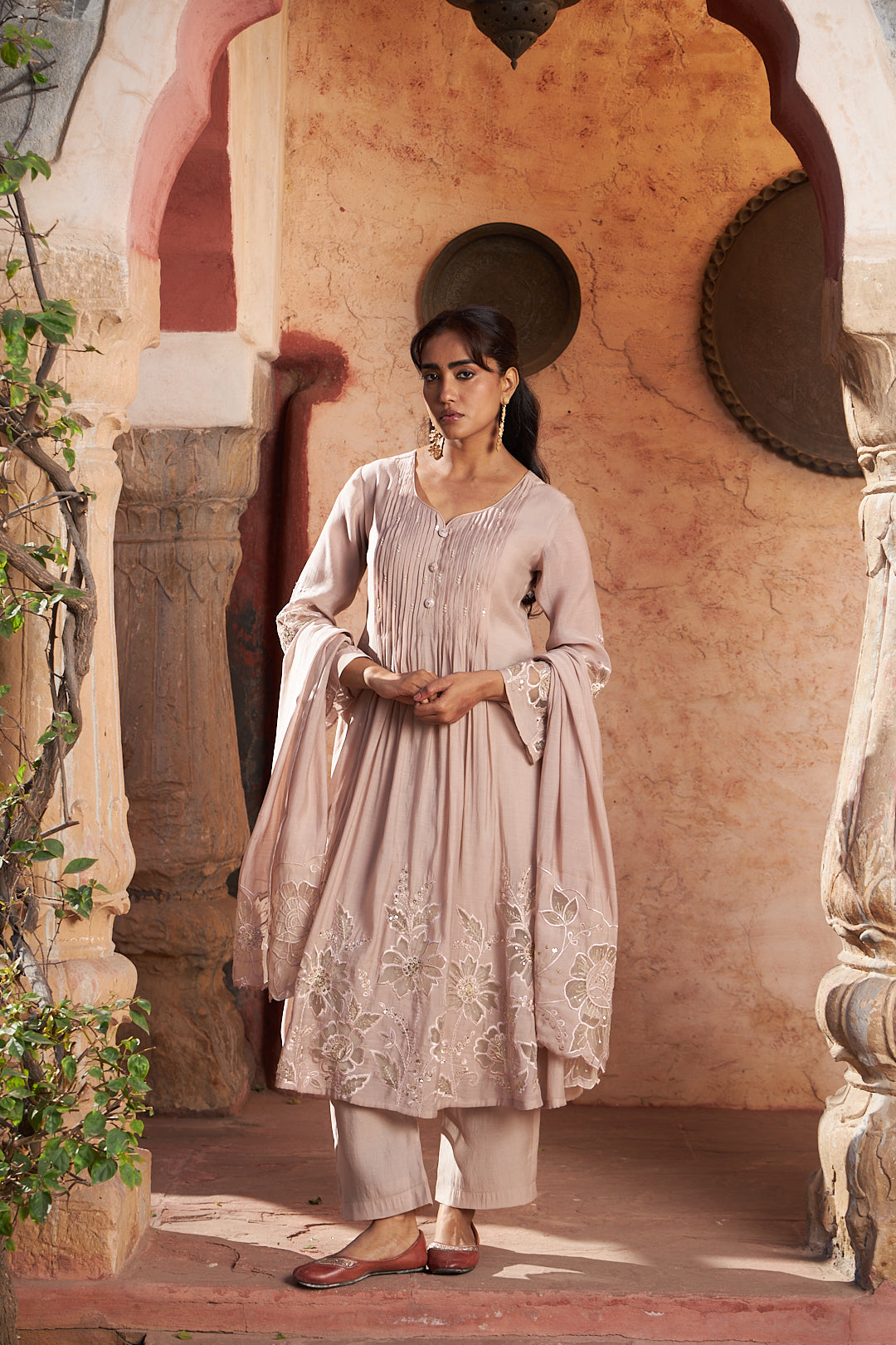 Rosé Noor Mul Chanderi Suit Set
