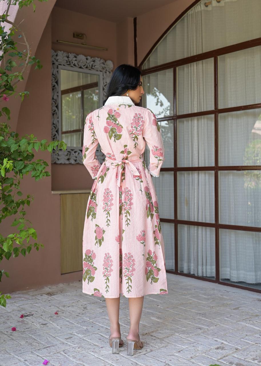 Flora Charm Cotton Midi Dress