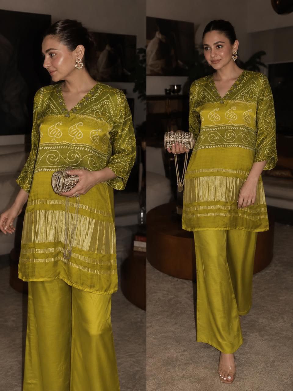 Elegant Bandhani Gajji Silk Co-ord Sets