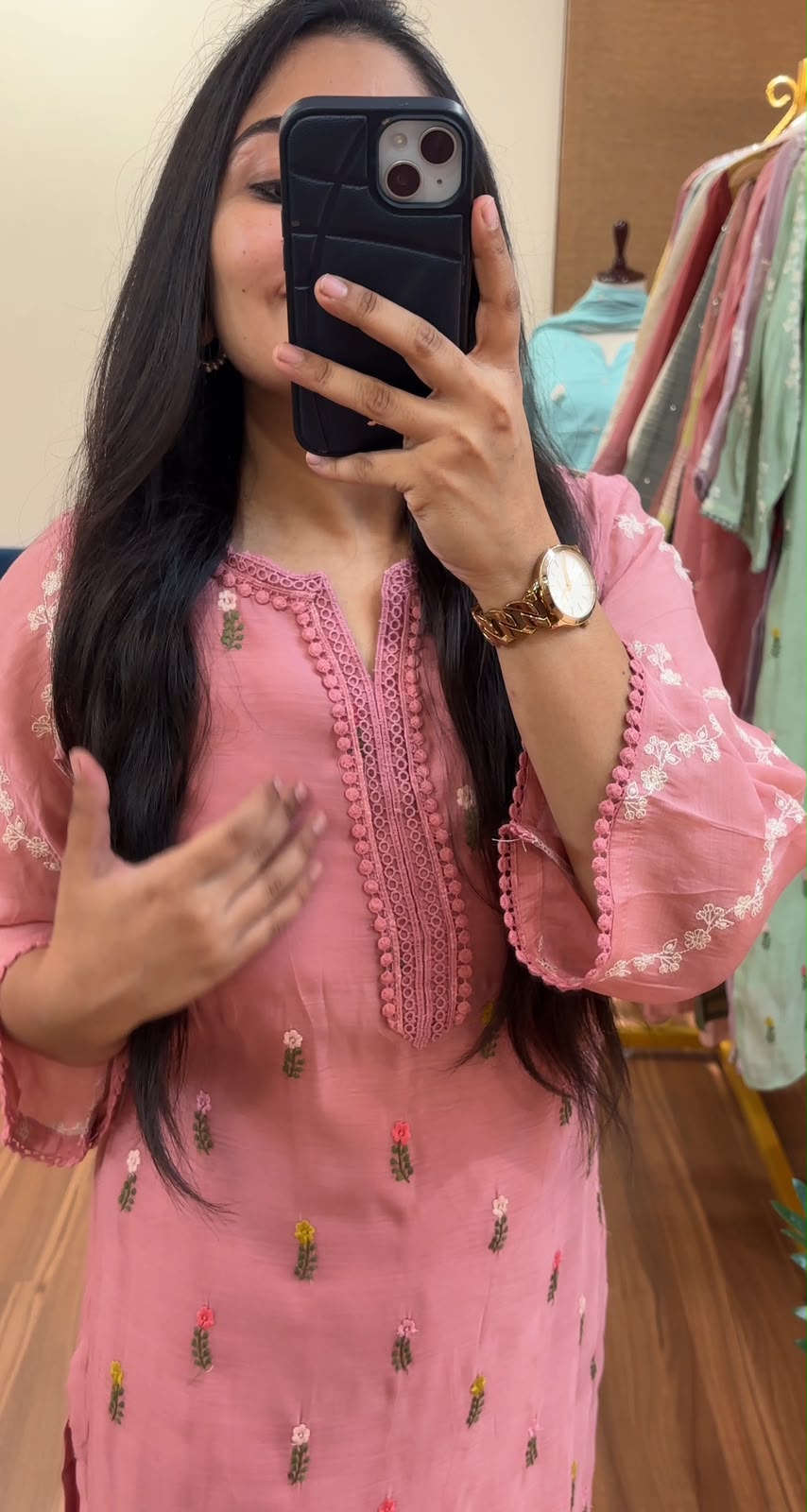 Pastel Petals Mul Chanderi Suit Sets