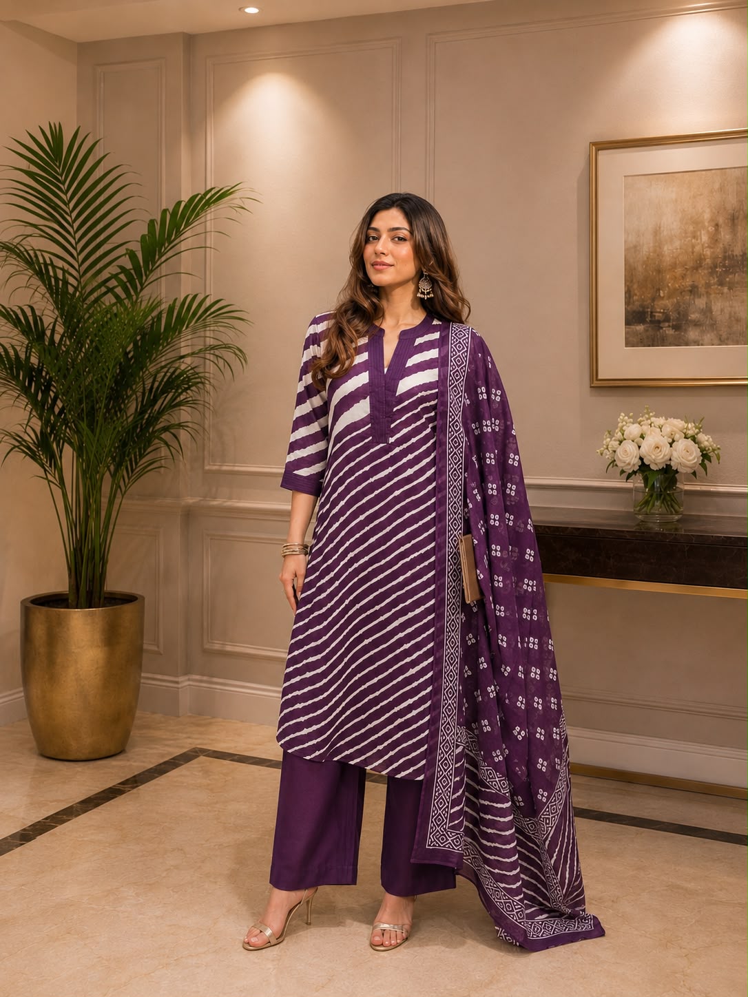 Rang leheriya Cotton Suit Sets