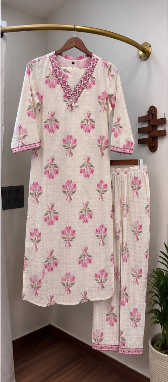 Floral Bloom Cotton Suit Sets