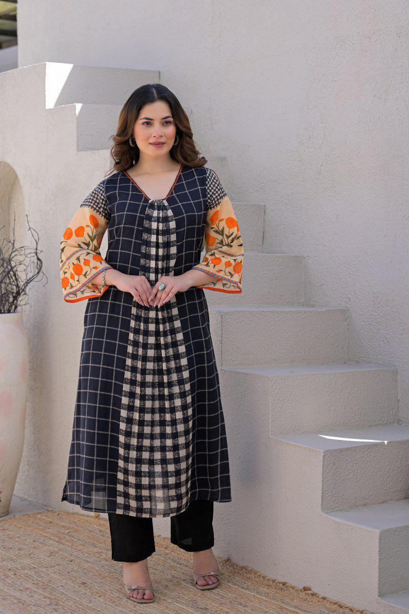 Citrus Checks Mul Cotton Co-ord Sets