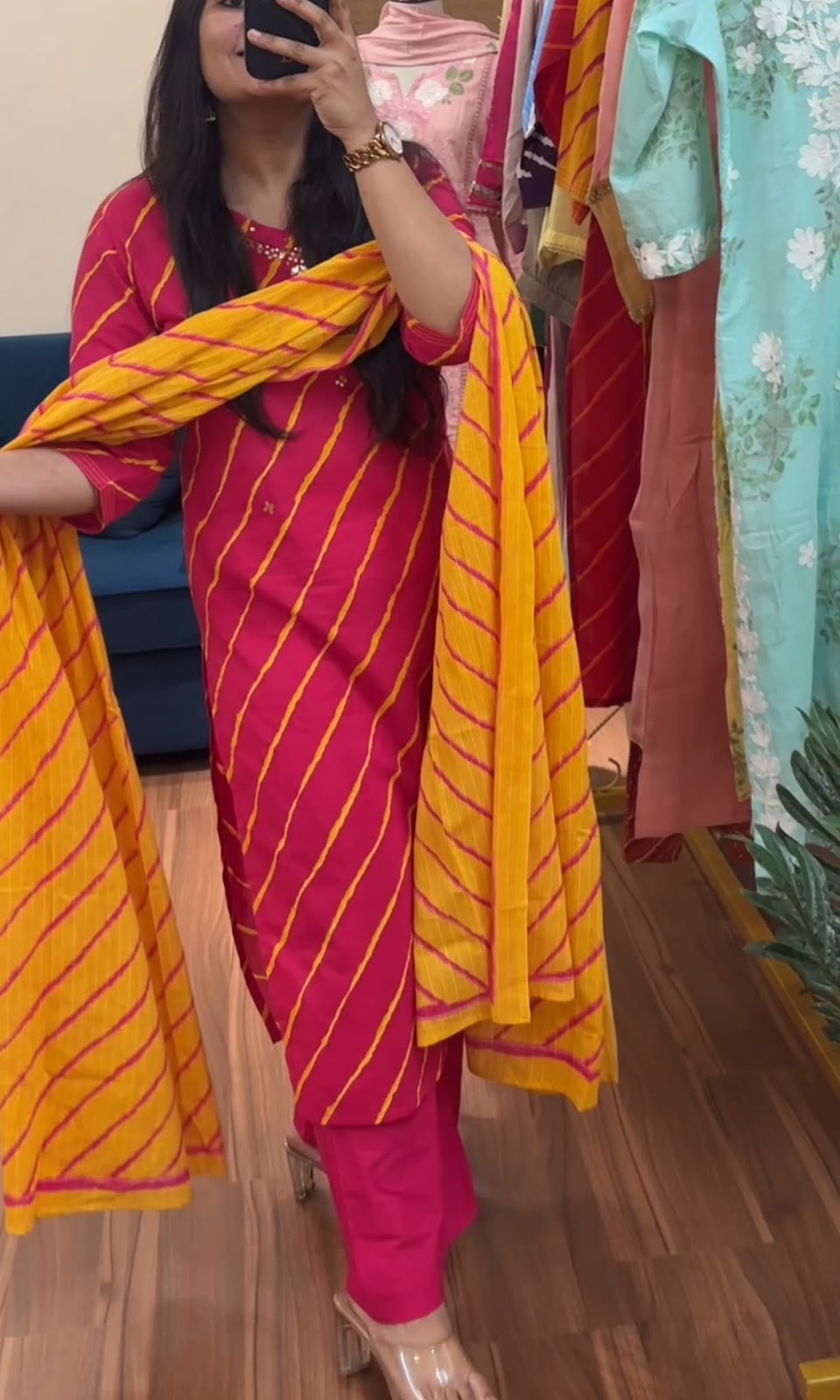 Rangreza Leheriya Cotton Suit Sets