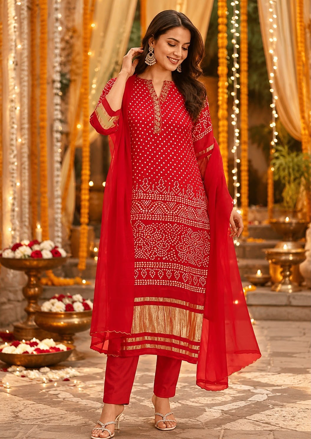 Nazaro Bandhani Gajji Silk Suit Sets