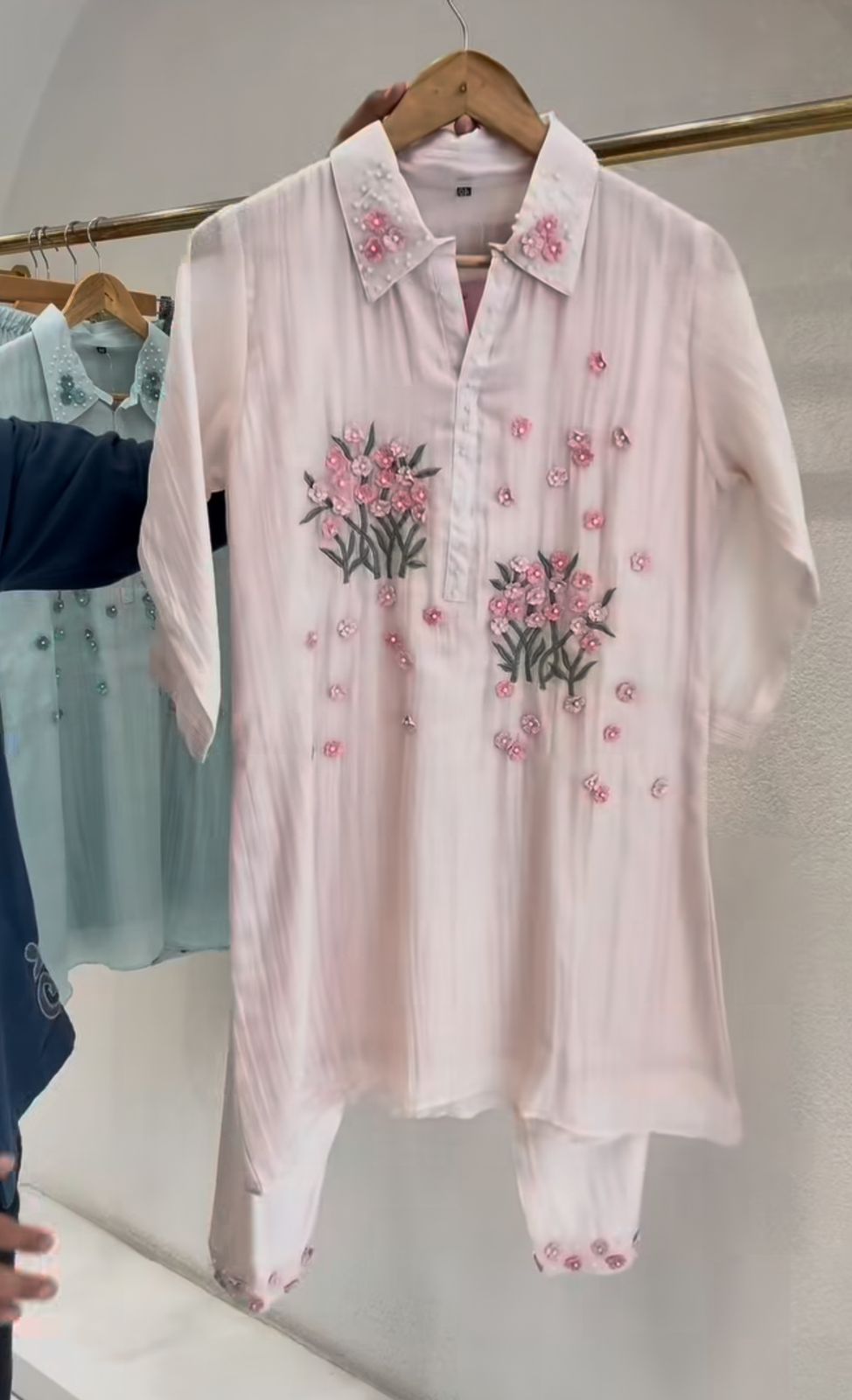 Pearl Blossom Mul Chanderi Co-ord Set