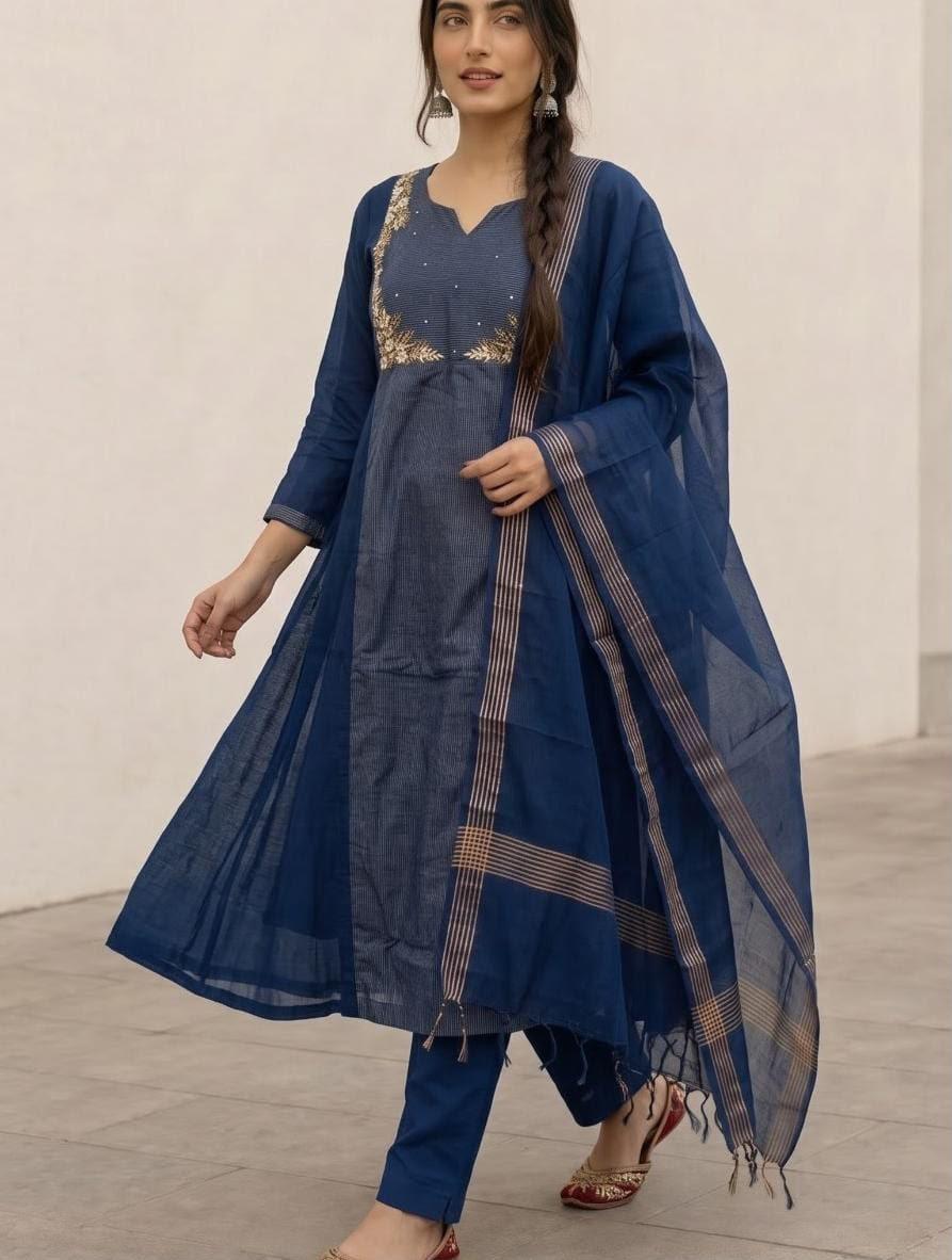 Adaa Mul Chanderi Suit Sets