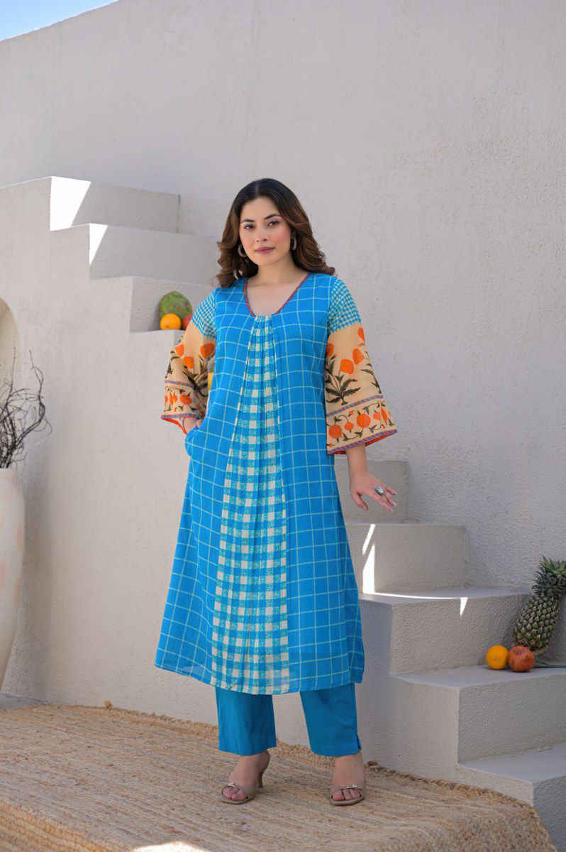 Citrus Checks Mul Cotton Co-ord Sets
