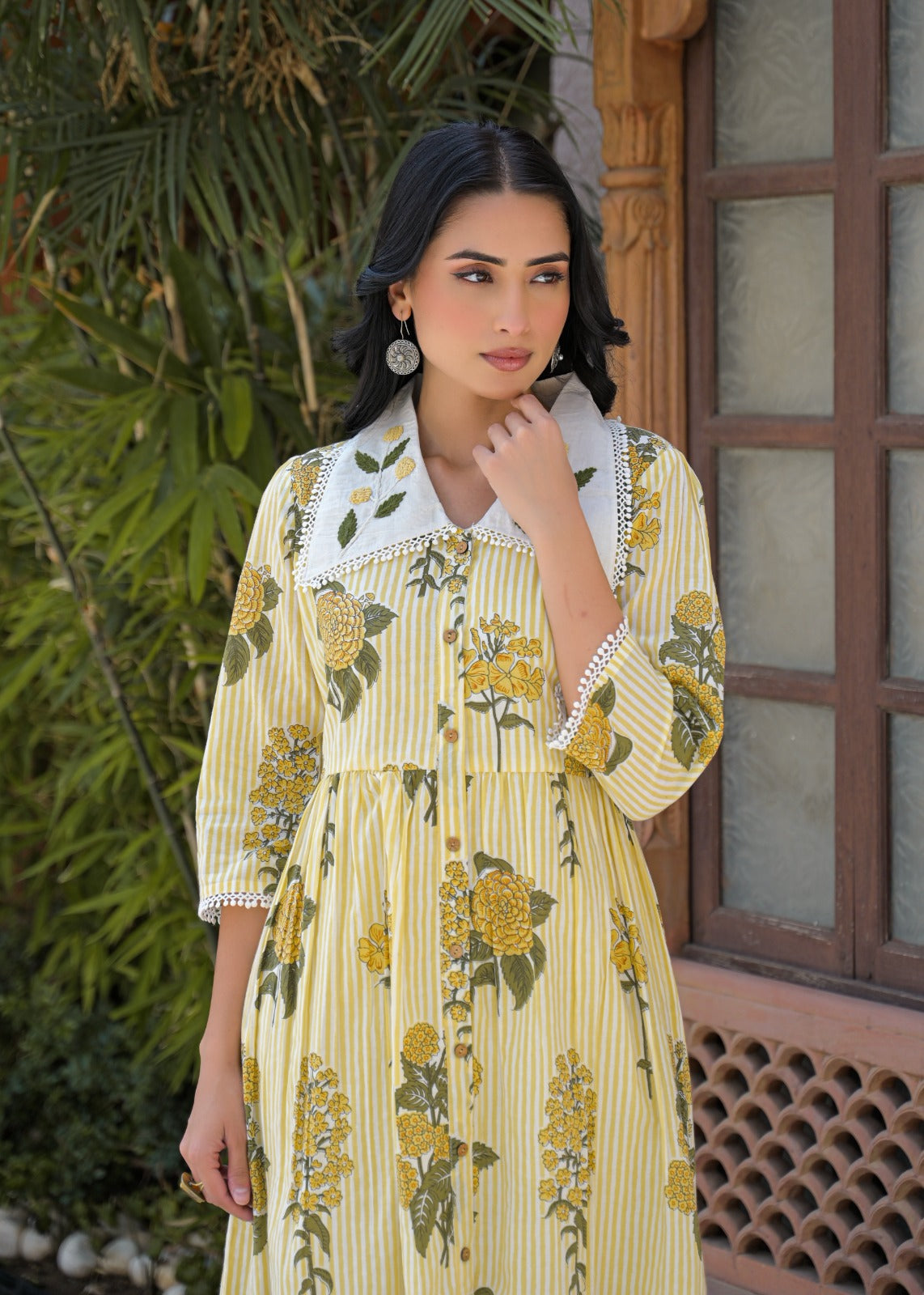 Flora Charm Cotton Midi Dress