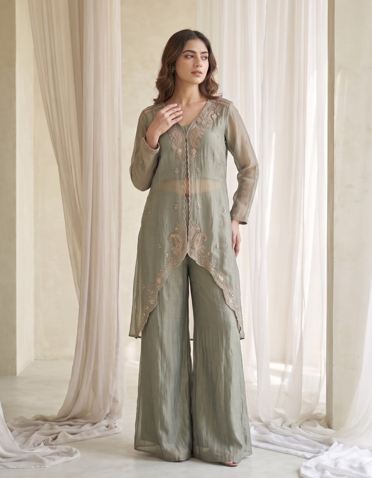 Elara Banarasi Crush Co-ord Set
