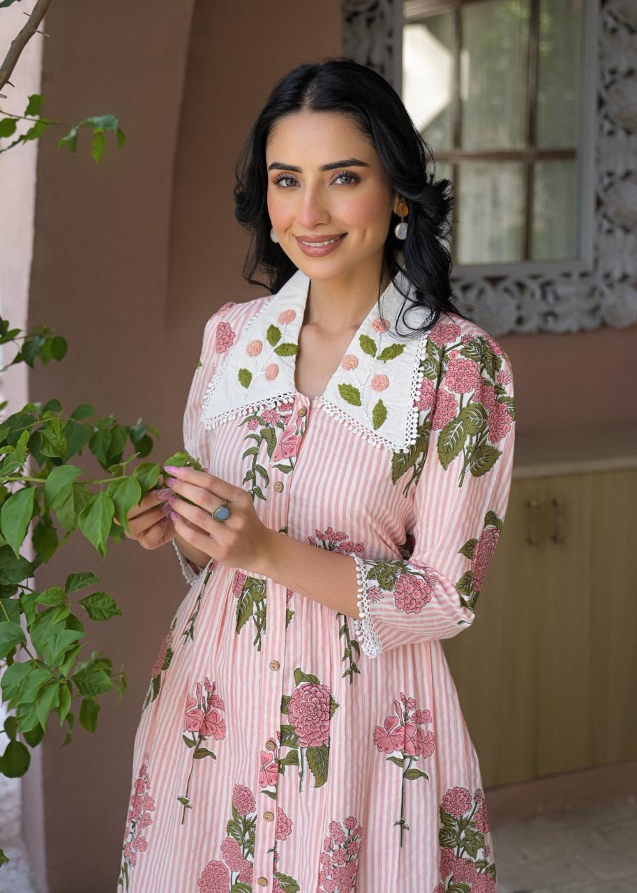 Flora Charm Cotton Midi Dress