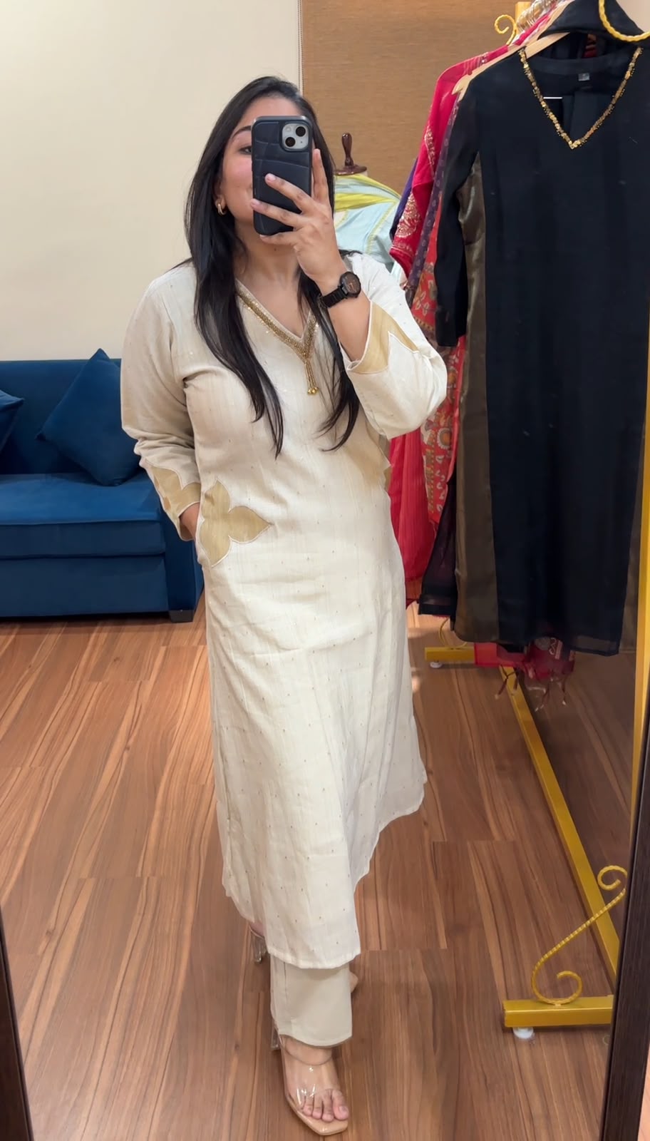Ivory Tissue Silk Suit Set