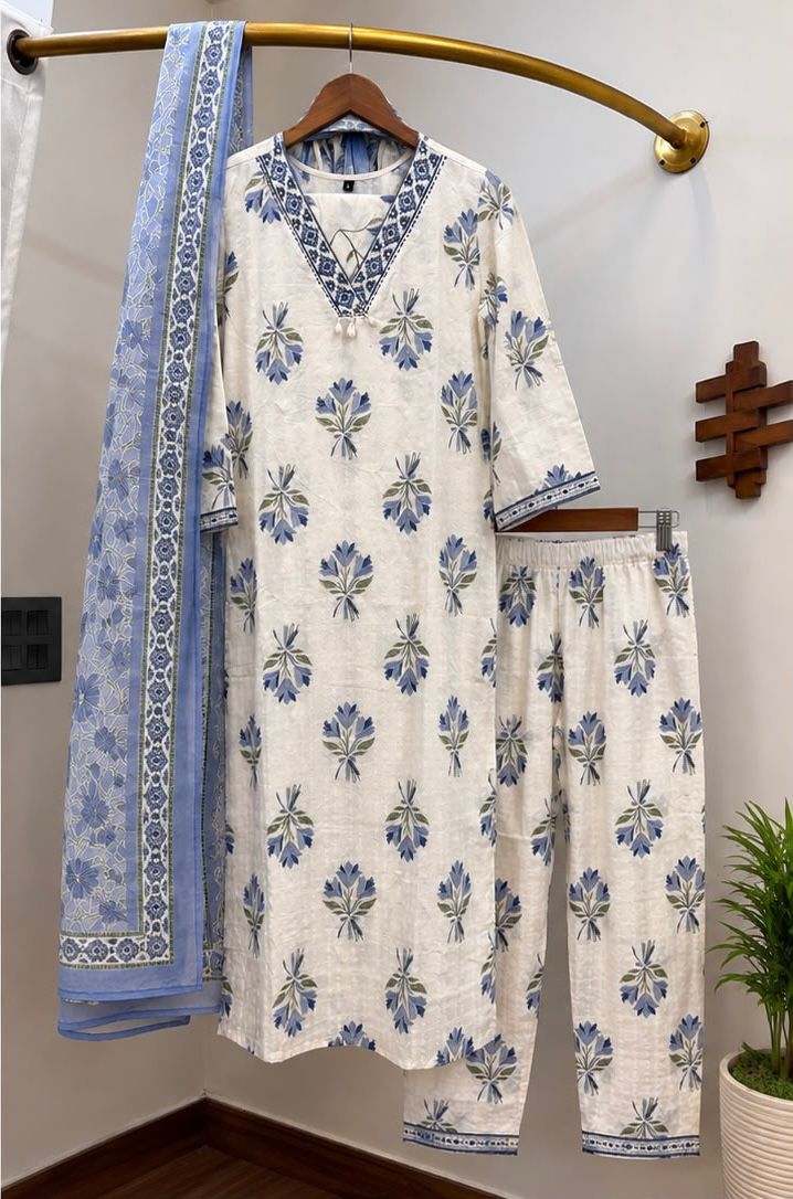 Floral Bloom Cotton Suit Sets