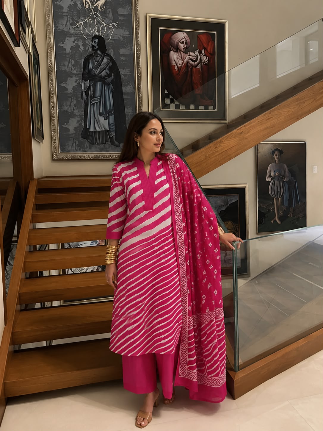 Rang leheriya Cotton Suit Sets