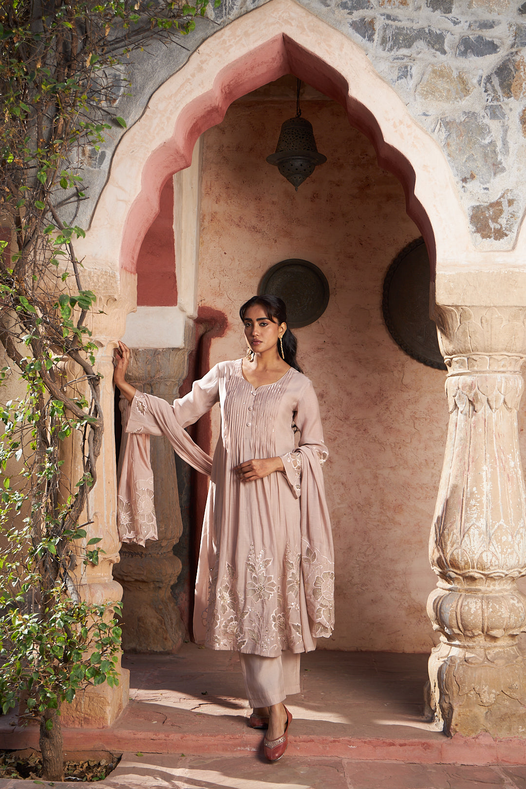 Rosé Noor Mul Chanderi Suit Set
