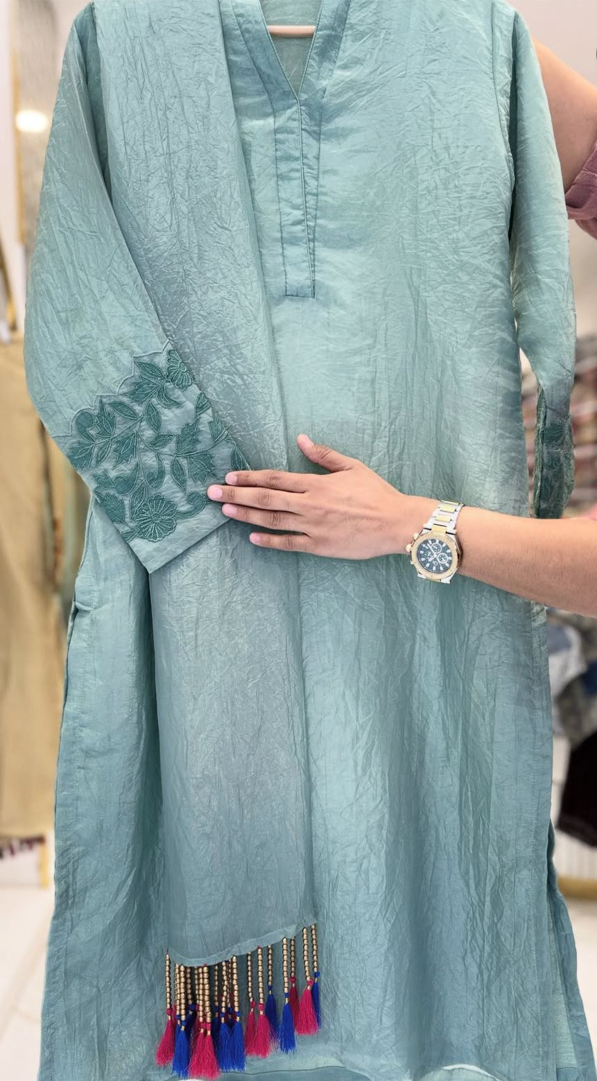 Misty Elegance Glass Tissue Suit Sets