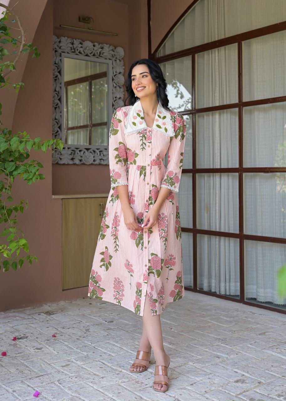 Flora Charm Cotton Midi Dress
