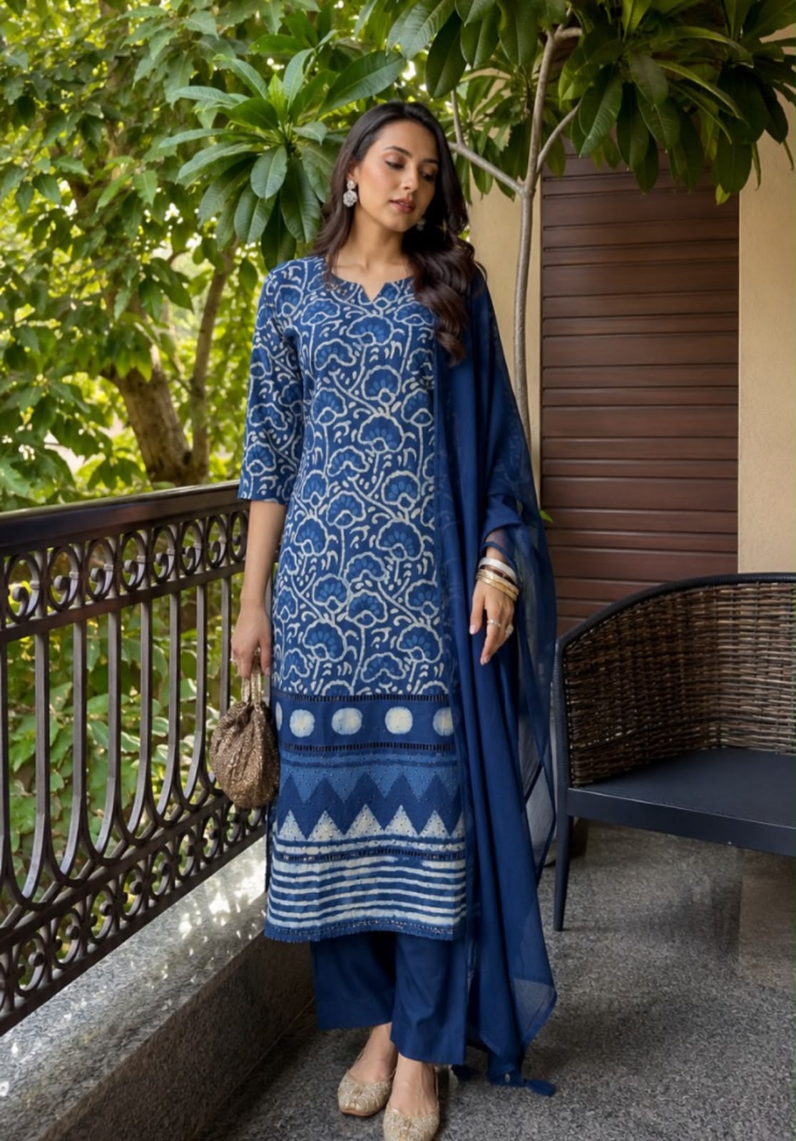 Indigo Pure Cotton Suit Sets