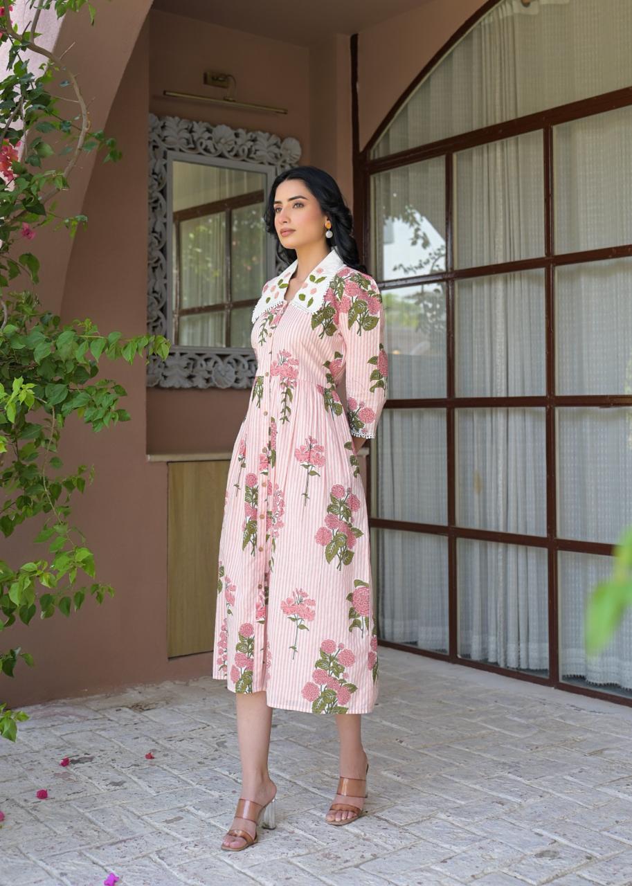 Flora Charm Cotton Midi Dress