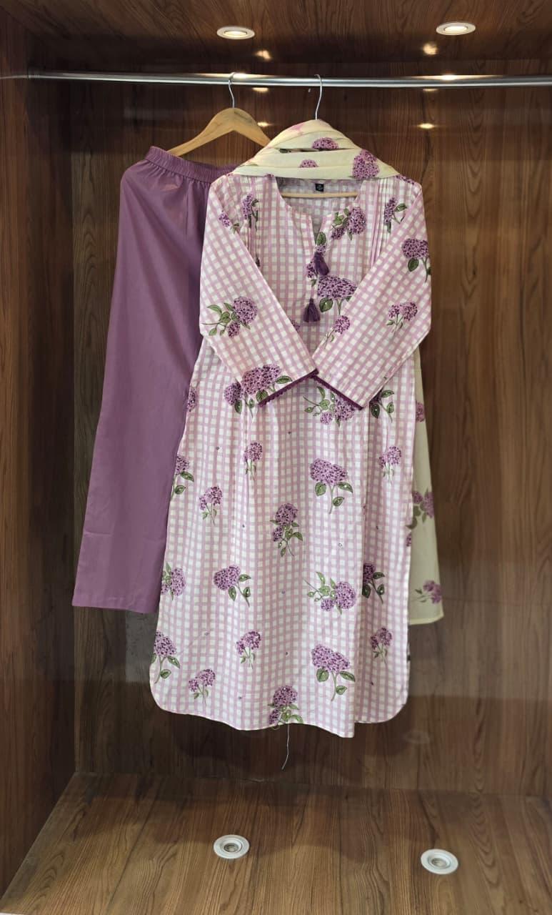 Rosalie Checks Cotton Suit Sets