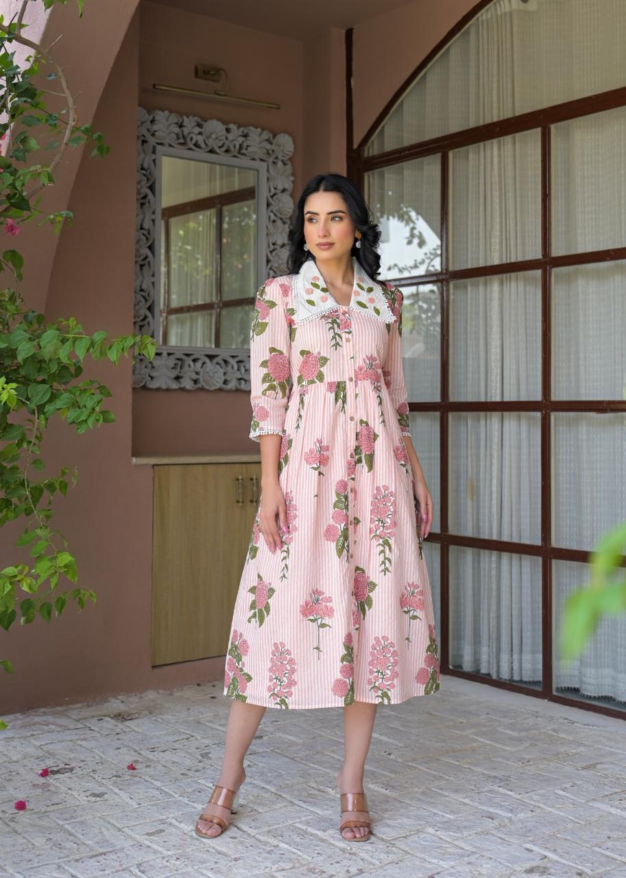 Flora Charm Cotton Midi Dress