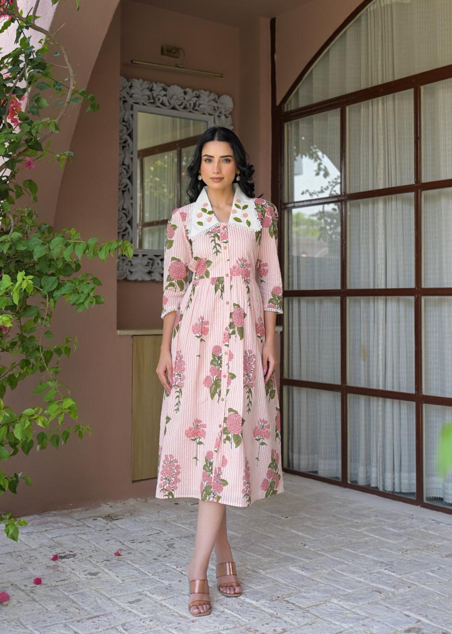 Flora Charm Cotton Midi Dress