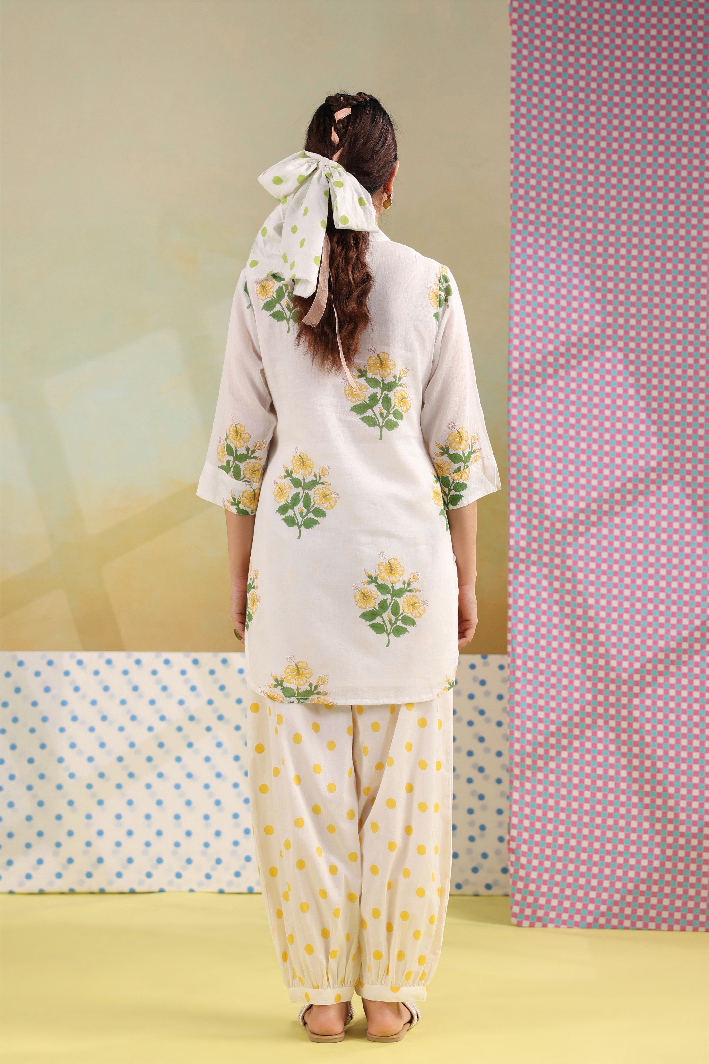 Bloom Polka Farsi Co-ord Set