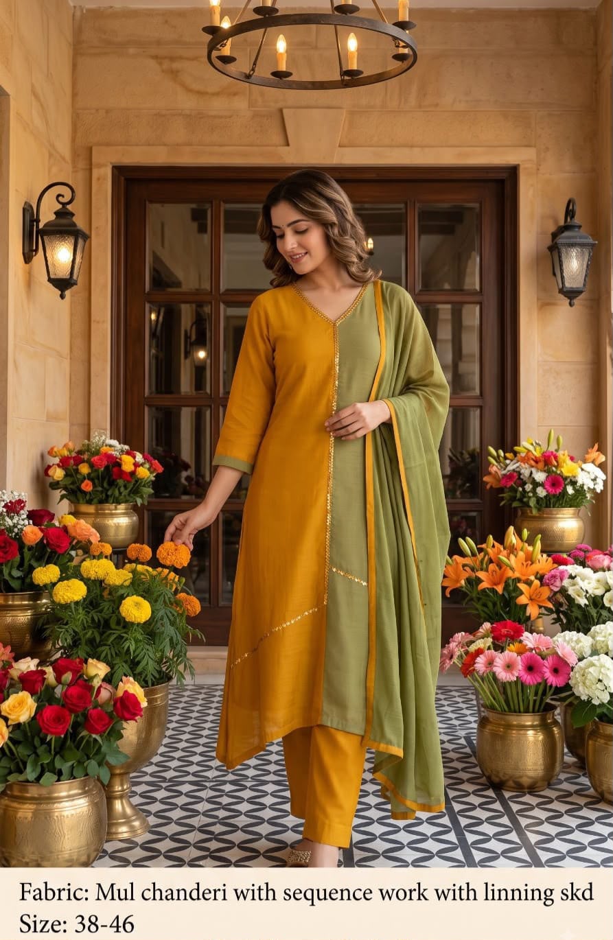 Ziya Mul Chanderi Suit Sets