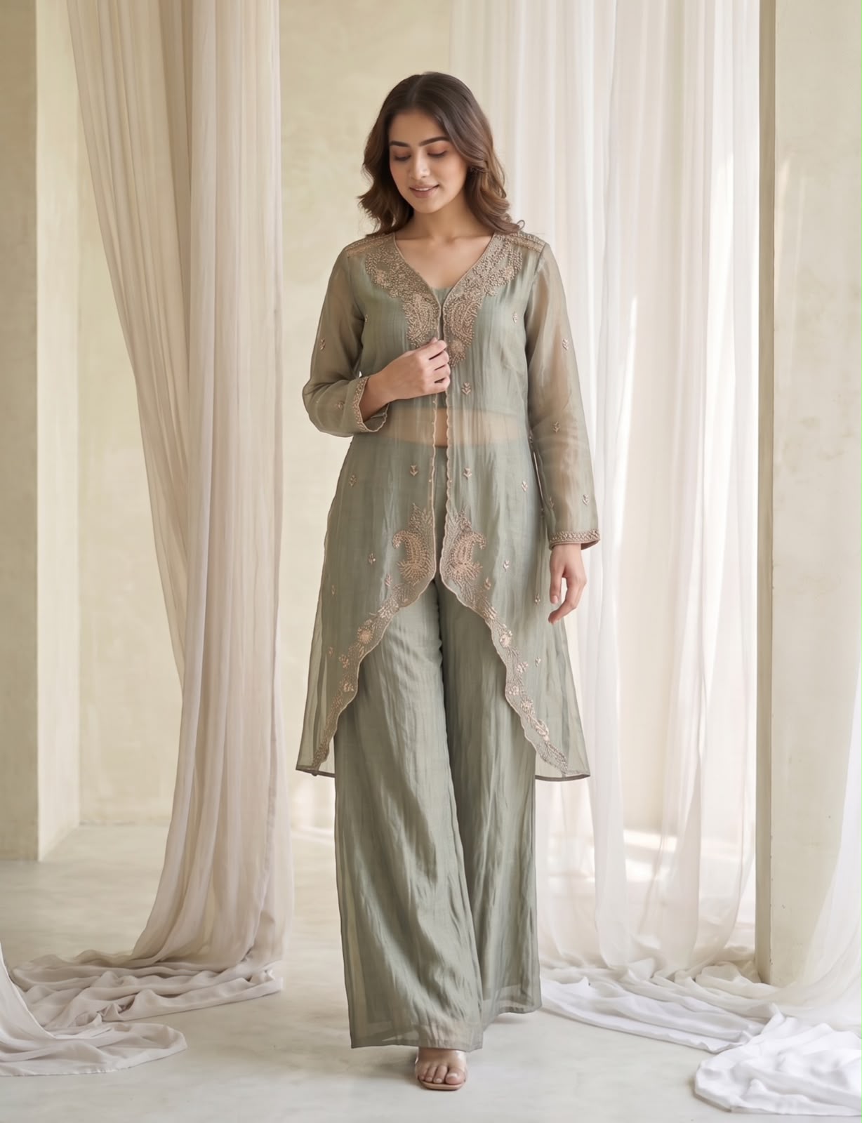 Elara Banarasi Crush Co-ord Set