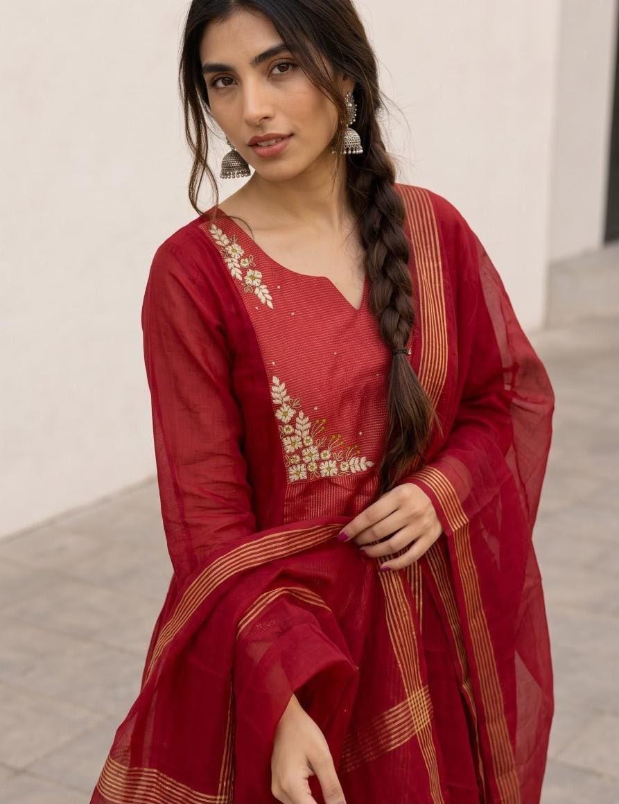 Adaa Mul Chanderi Suit Sets
