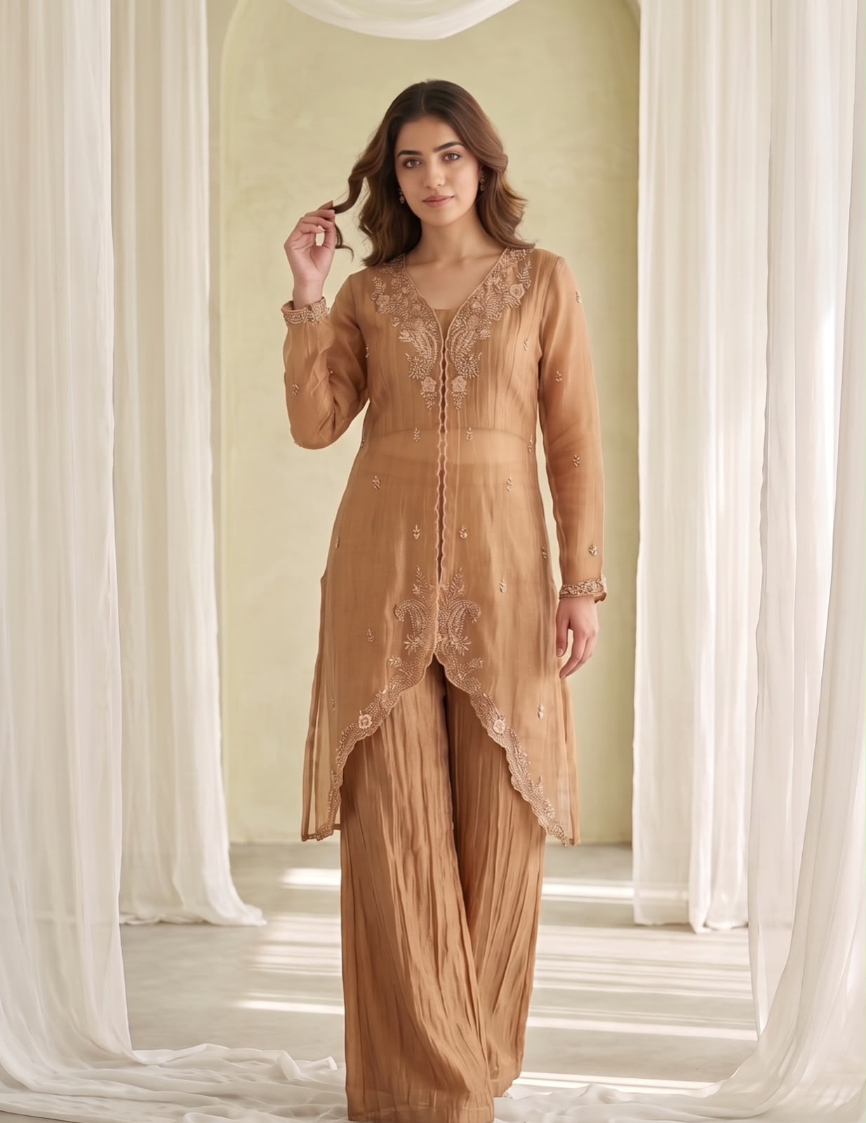 Elara Banarasi Crush Co-ord Set