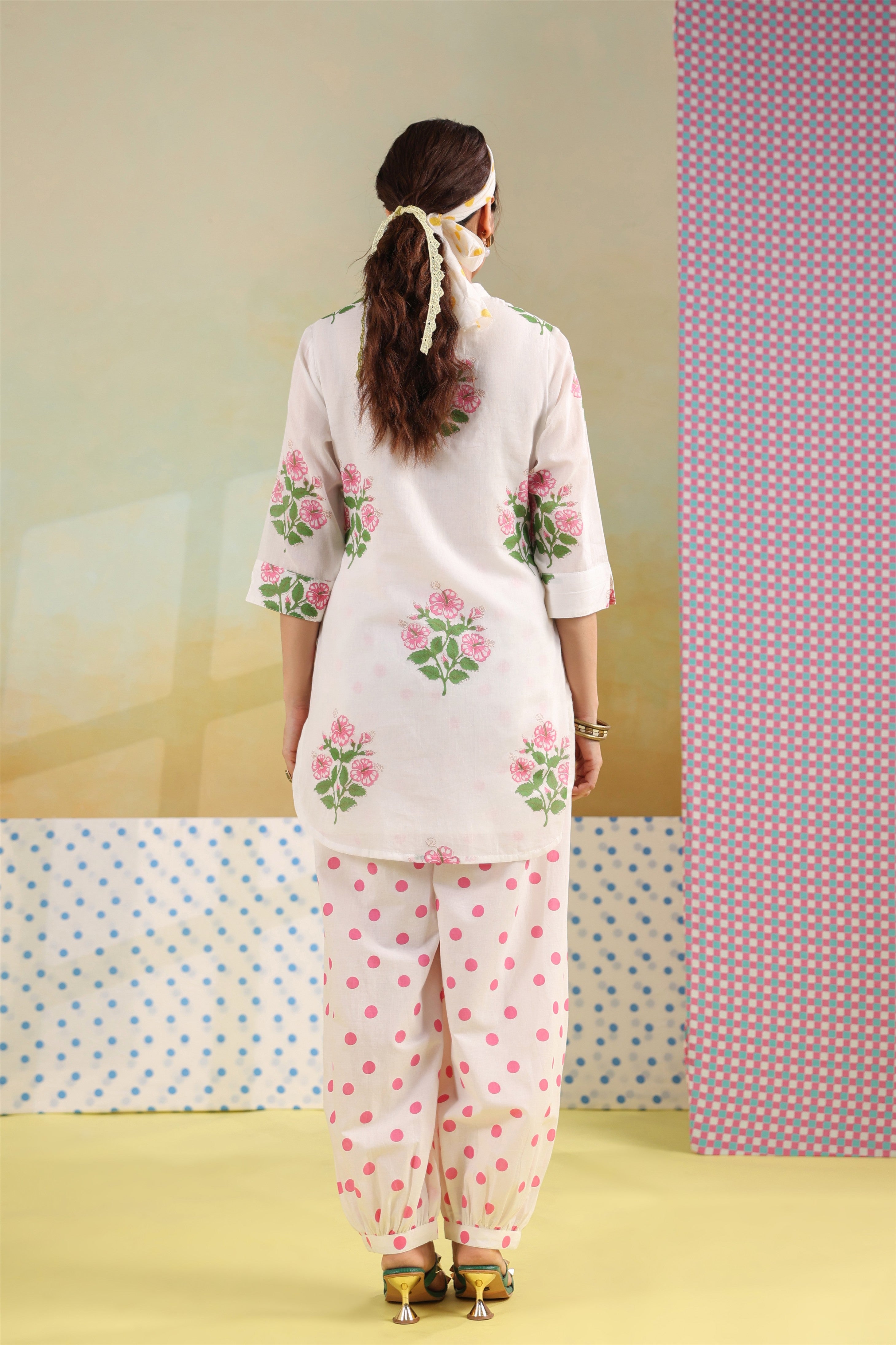 Bloom Polka Farsi Co-ord Set