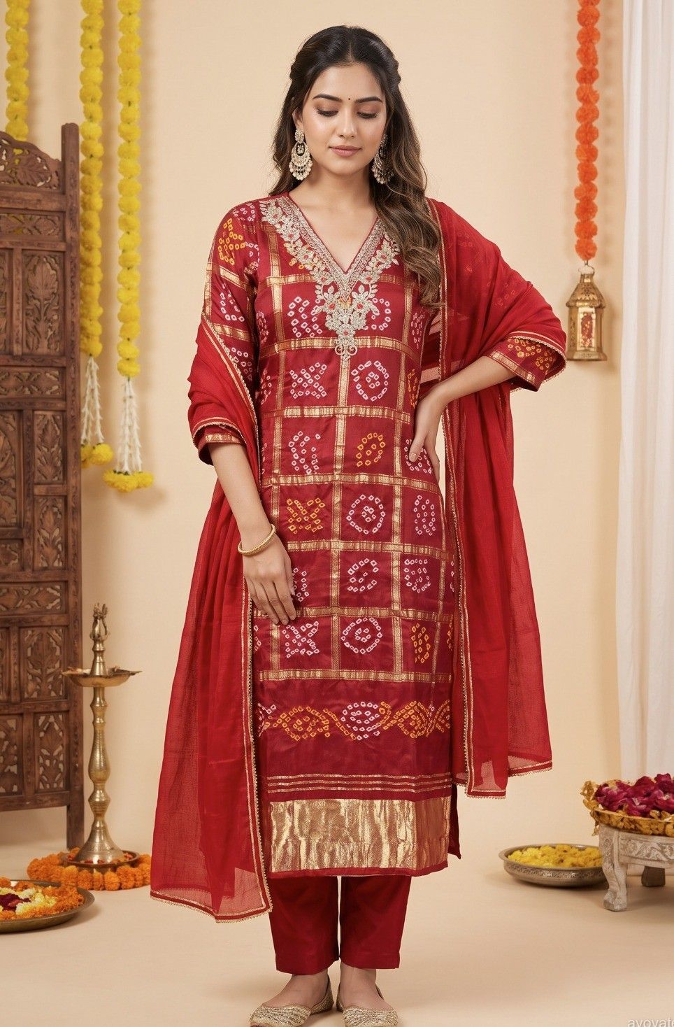 Gajji Silk Bandhani Elegance Suit Sets